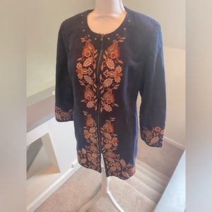 Embroidered Zip Jacket-size L